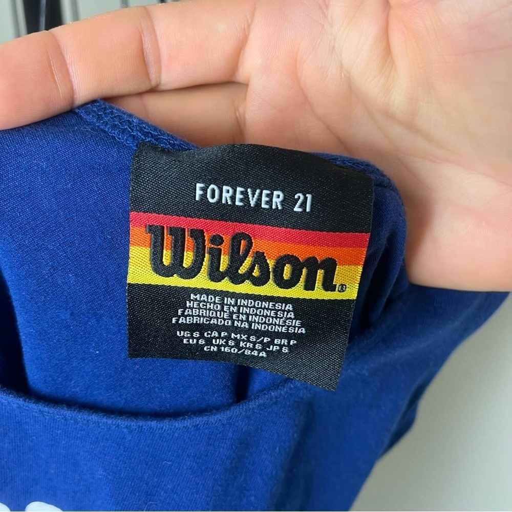 WILSON x F21 Retro Rainbow Racing Stripe Bodysuit Size Small - Picture 4 of 6